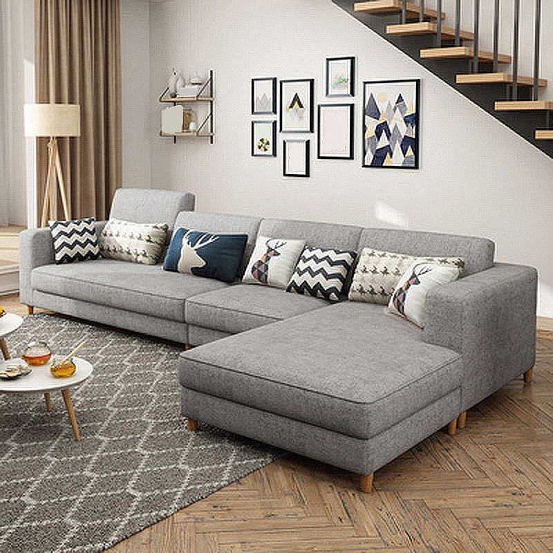 Removable Cushions,Adjustable Sectional Sofa, 67" Linen Sectional sofa