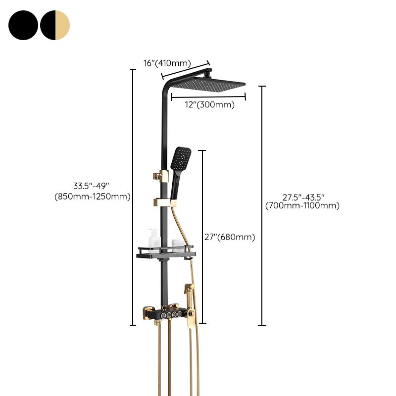 Modern Style Shower System Handle Lever Wall Mounted Copper Shower System