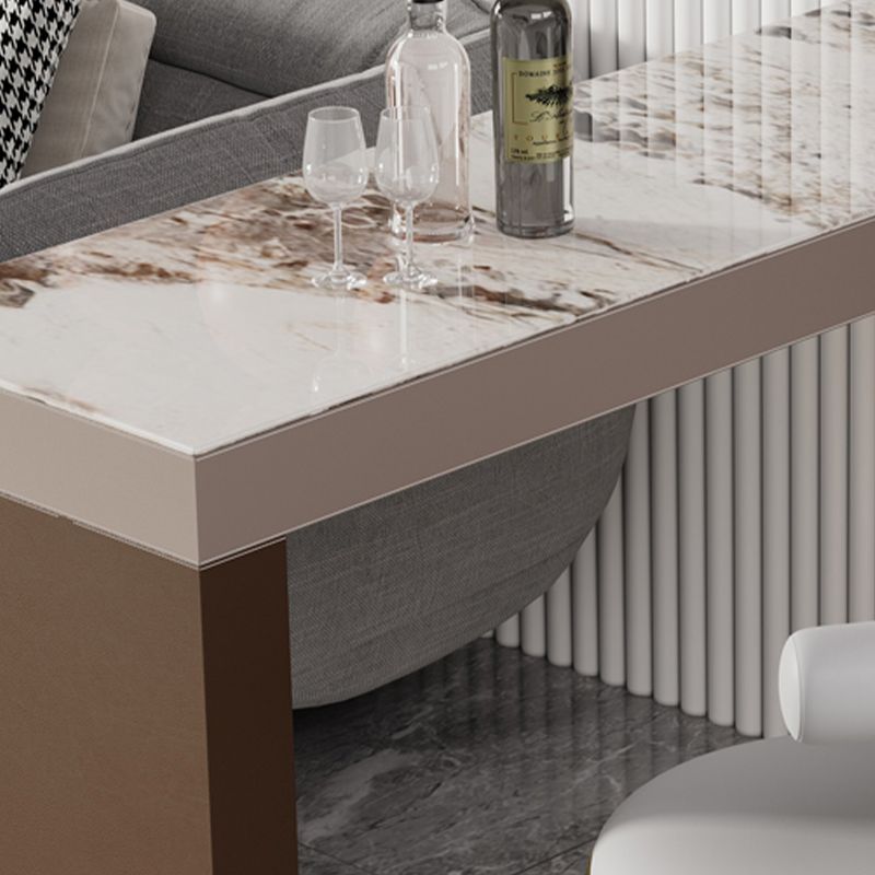 Double Pedestal Pub Height Dining Table Glam Counter Wine Table