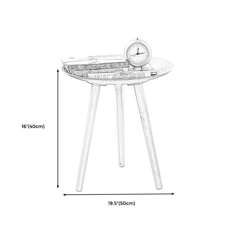 Modern White Wooden Coffee Table Round Coffee Table with Three Legs