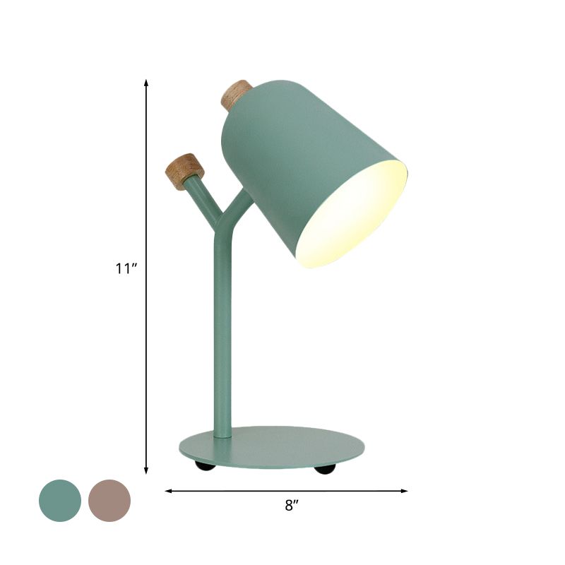 Groen/licht roze trompet-achtig leesboek licht Macaroon Macaroon enkele kop metalen tafellamp voor studieruimte