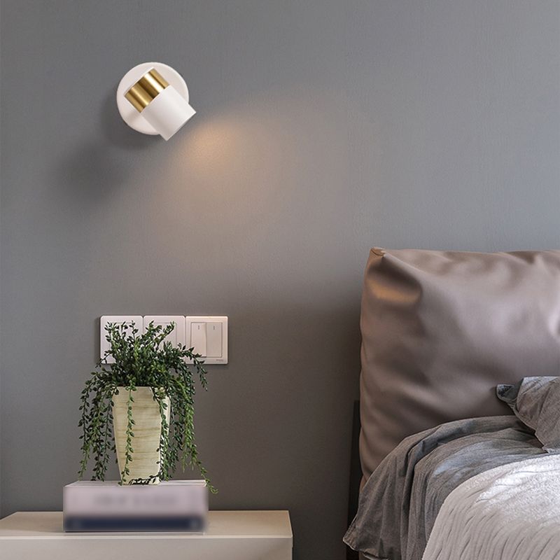 Half Cylinder Metal Wall Sconce Modern Style 1-Light Reading Wall Mount Lighting