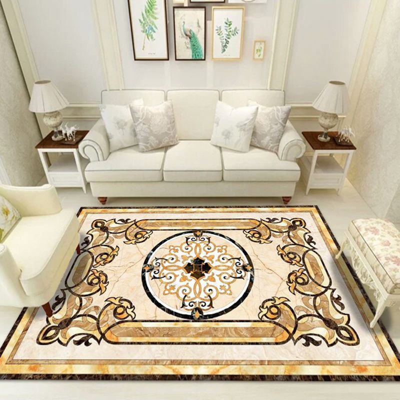 Glam Marble Surface Print Rug Funky Polyester Area Carpet Anti-Slip Backing Rug for Living Room