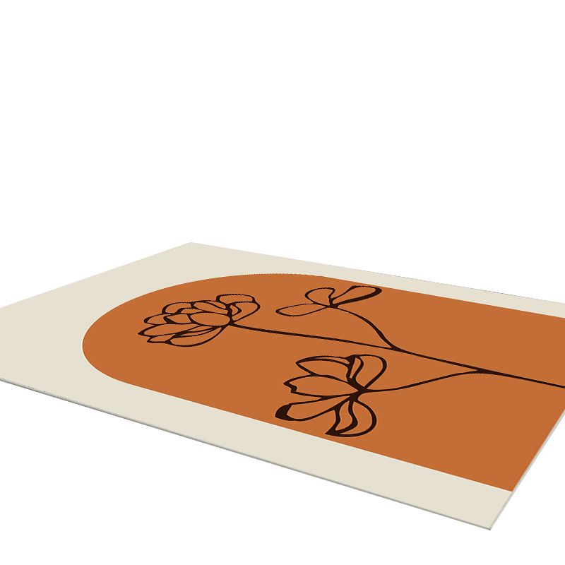 Aprikosen Farbblock Teppich Polyester Moderner Teppich -Waschmaschine für Wohnkultur