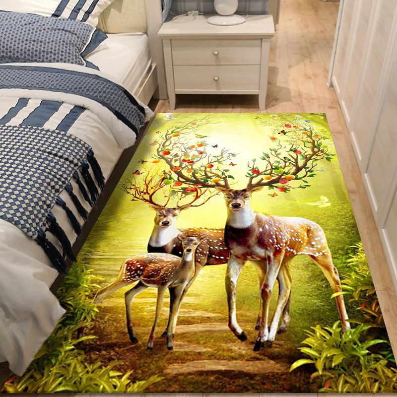 Meerkleurig sikahertenpatroontapijt eigentijds creatief binnentapijt polyester vlekbestendig tapijt voor woondecoratie