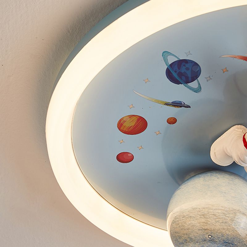 Modern Ceiling Lamp Colorful LED Flush Mount Light Fixture with Acrylic Shade for Bedroom