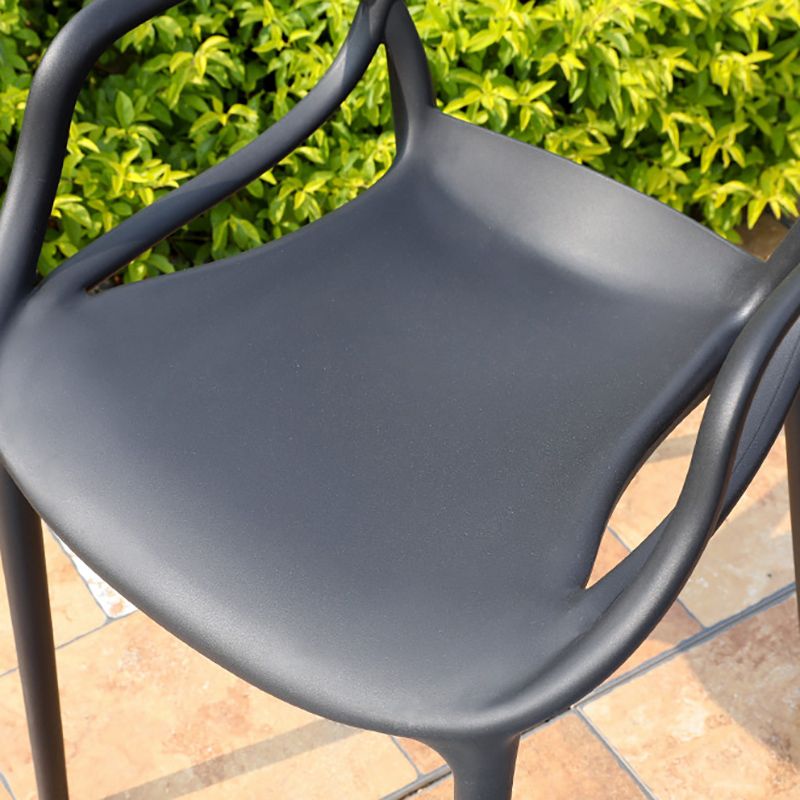 Contemporary Style Armless Chair Plastic Open Back Side Chair for Dining Room