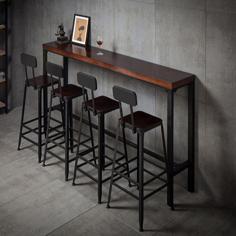 Rectangle Bar Counter Table Industrial  Bar Table with Metal Base