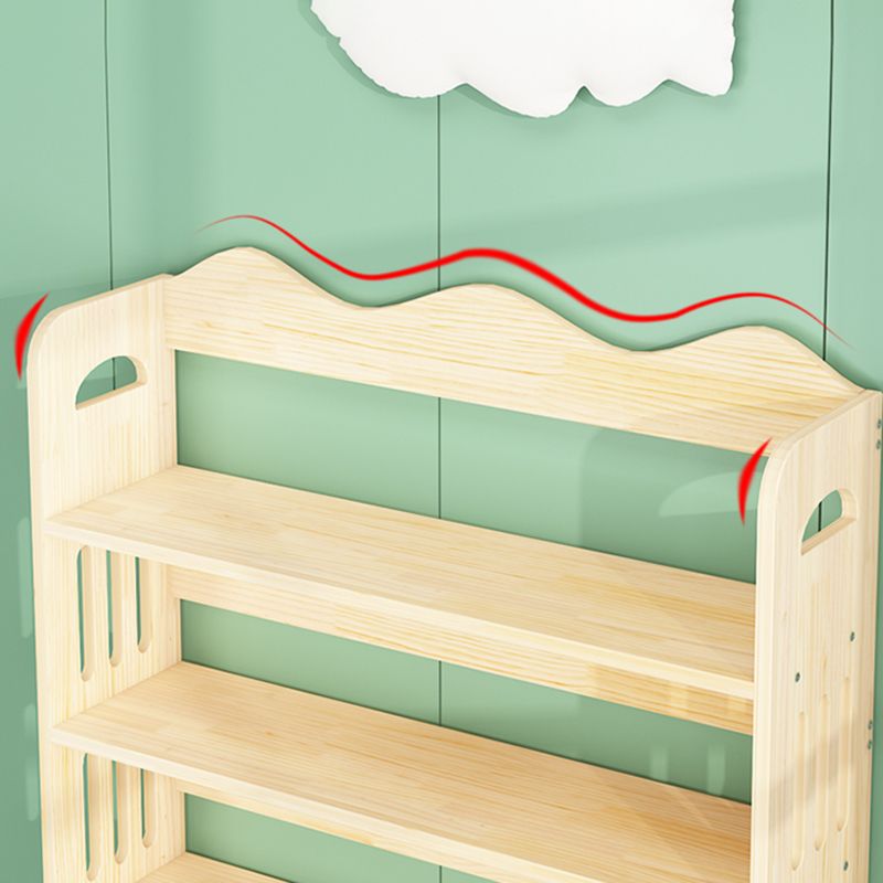 Open Back Standard Bookshelf Wooden Contemporary Bookcase with Shelves