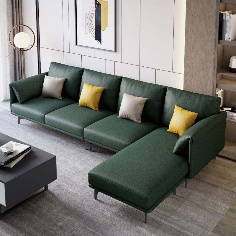 122.8x67x36.2 Faux leather Sectional Pillow Top Arm Sectional for Living Room