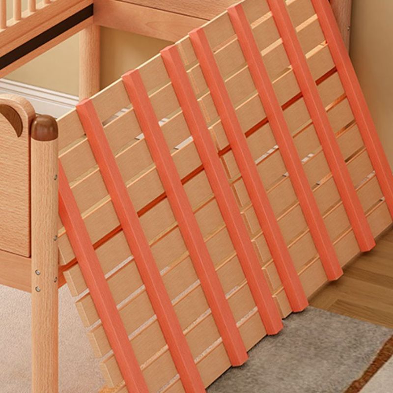 Scandinavian Nursery Crib Washed Natural Baby Crib with Guardrail