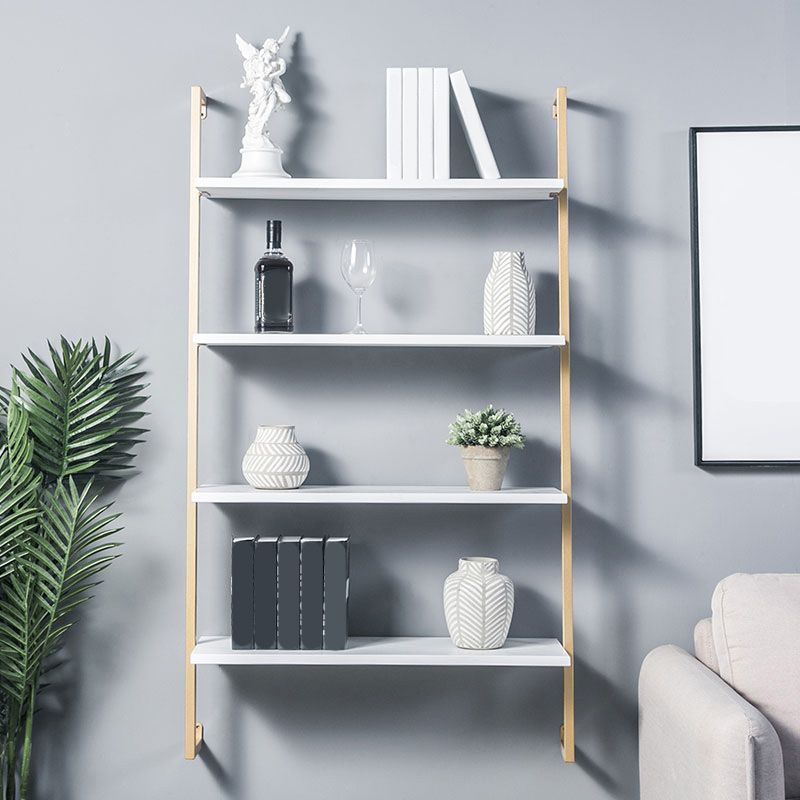 Industrial Wall Mounted Bookshelf Iron Frame Solid Wood Shelf Bookshelf