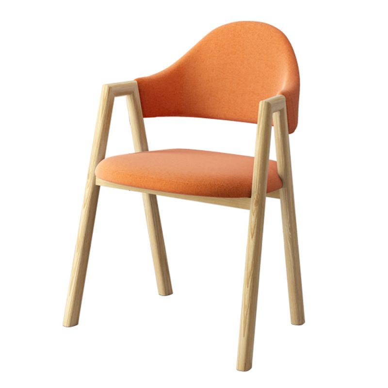 Scandinavian Study Room Metal Arm Chair Colorful Open Dining Chair with Natural Legs