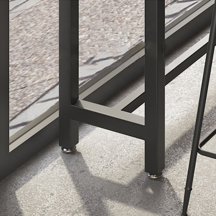 Indoor Bar Table Set Pine Solid Wood 1/7 Pcs Iron Base Bar Table and Stools