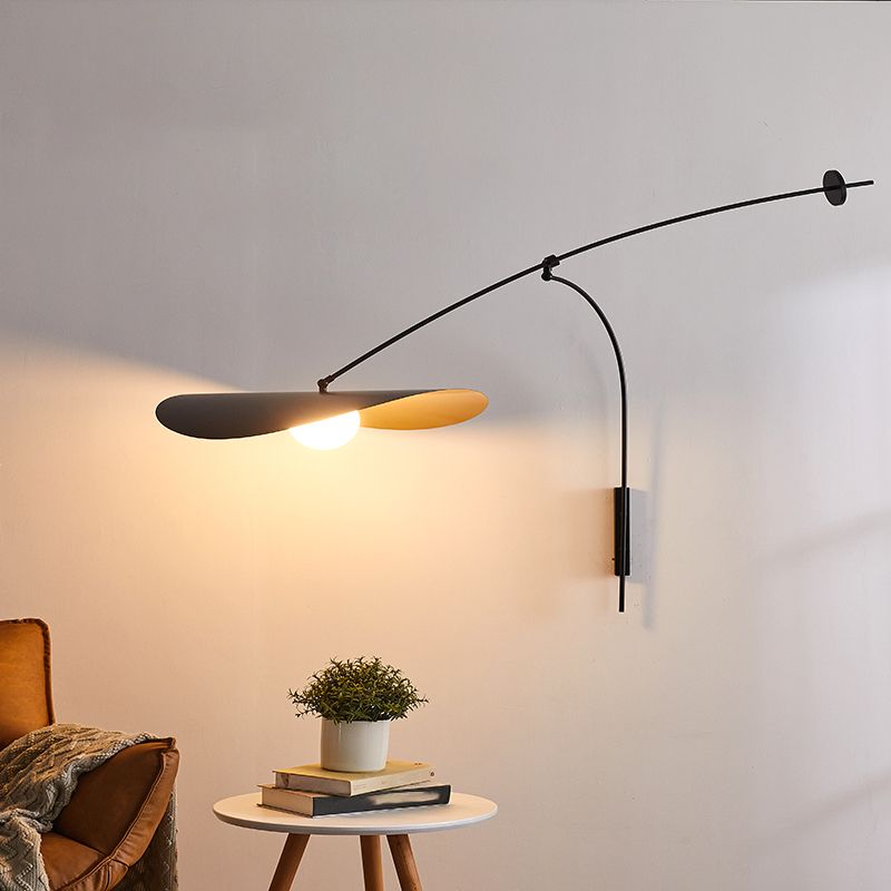 Nordic Style Metal Wall Light Long Arm 1 Light Wall Sconce for Dining Room