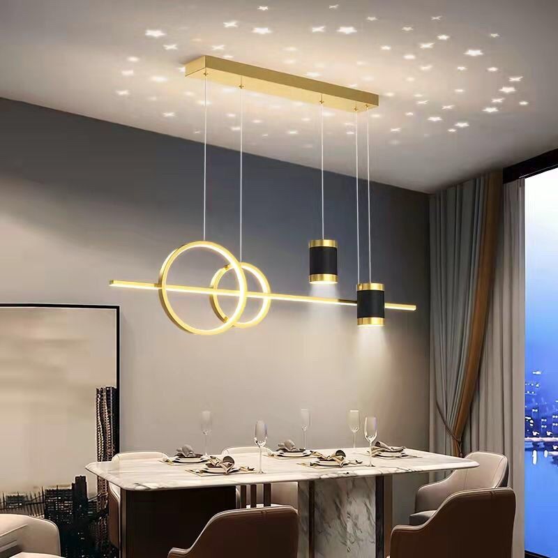 Contemporary Style Linear Shape Island Lighting Ideas Metal Island Pendants