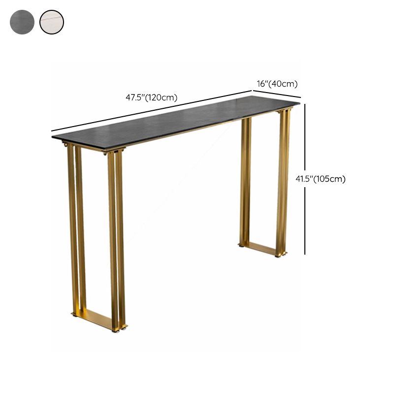 Sintered Stone Bar Table Modern Dining Table Gold and Metal Base Bar Table