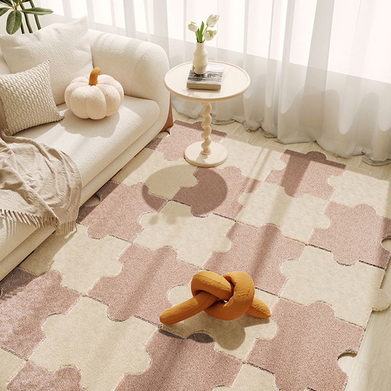 Indoor Carpet Tiles Puzzle Detail Level Loop Stain Resistant Carpet Tiles
