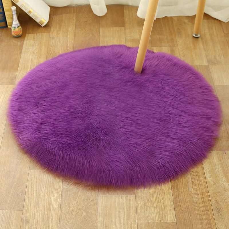 Comfort Girls Room Foot Rug Multicolor Plain Carpet Shag Pet Friendly Machine Washable Non-Slip Rug