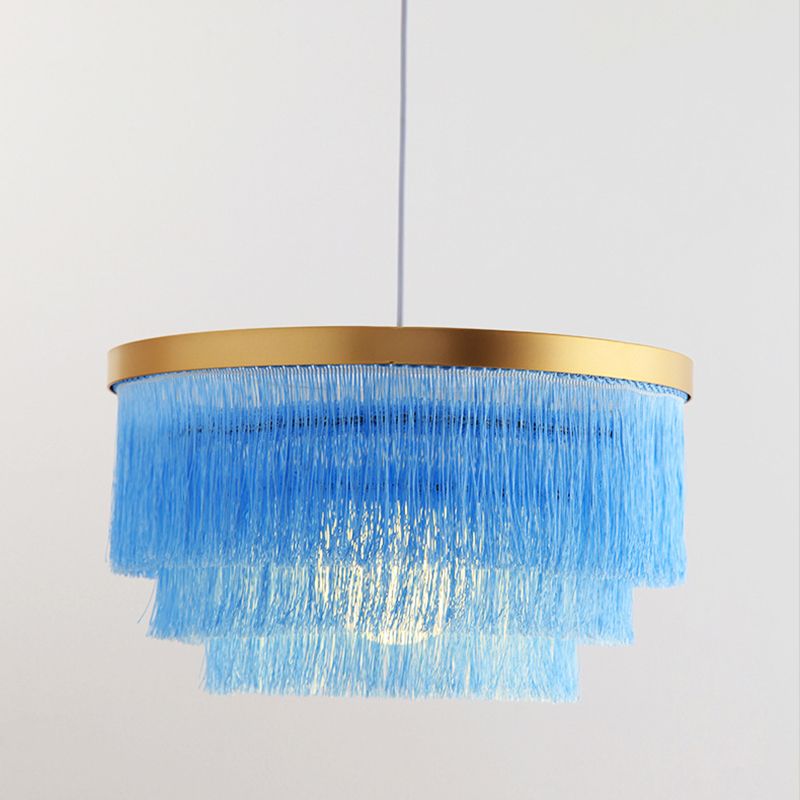 Kreisförmige Stoff hängende Lichter moderner Stil 1-Licht-Anhänger Lampenleuchten