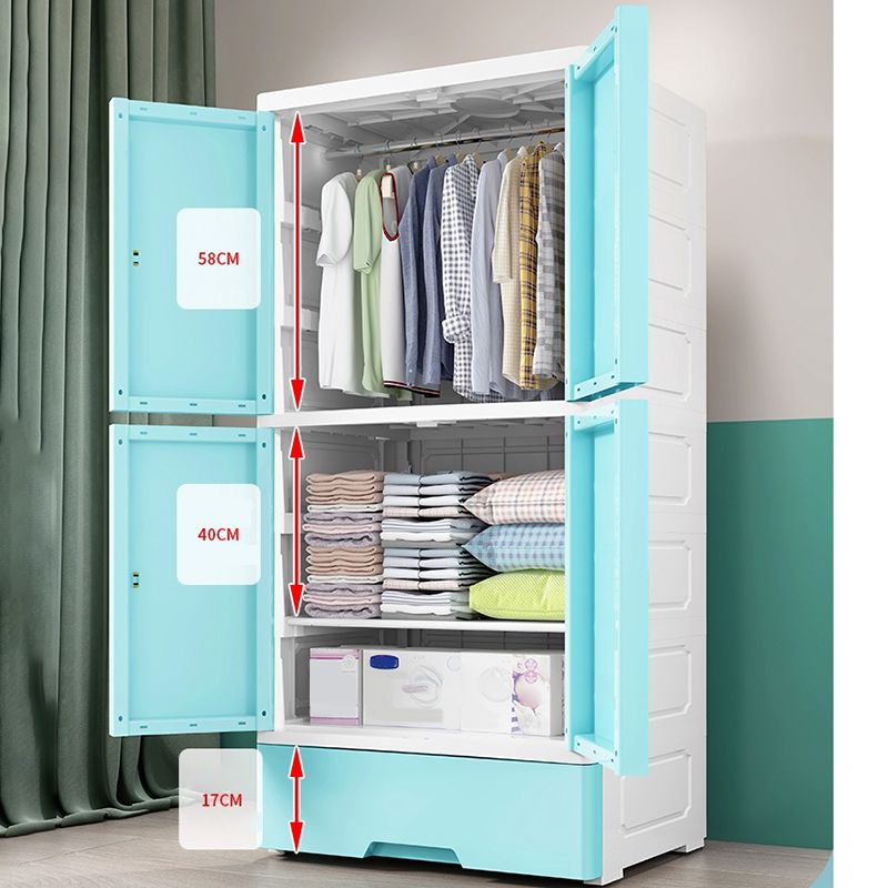 Modern Style Wardrobe Plastic Bedroom Wardrobe Closet with Legs