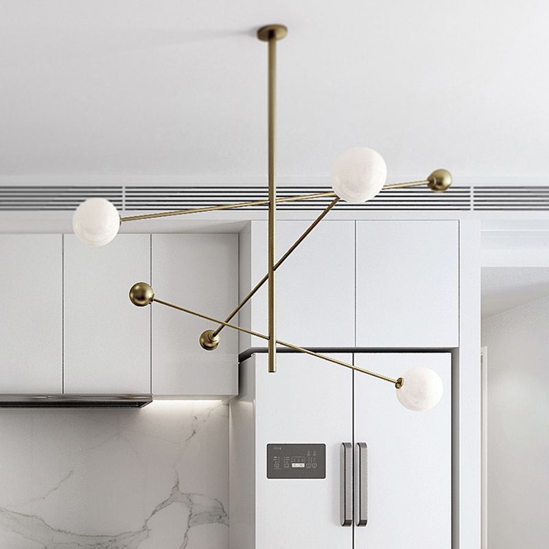 Metal Chandelier Modern 3 Lights Chandelier Lamp in Gold for Restaurant
