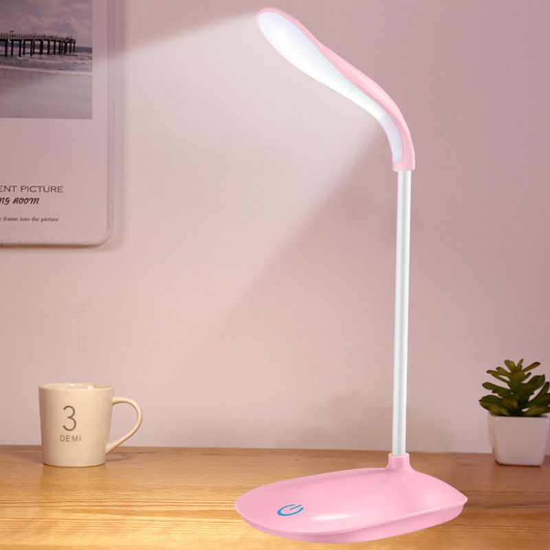 Blue/Pink/White USB Charging Desk Lamp Modern Style Touch-Sensitive Table Lamp for Reading