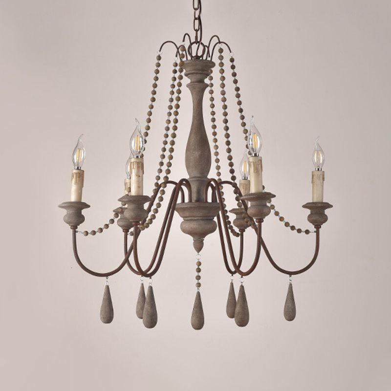 Retro 6/8/12 têtes lampe de lustre gris Branche Plafond Pendant Light avec bras métallique pour le salon