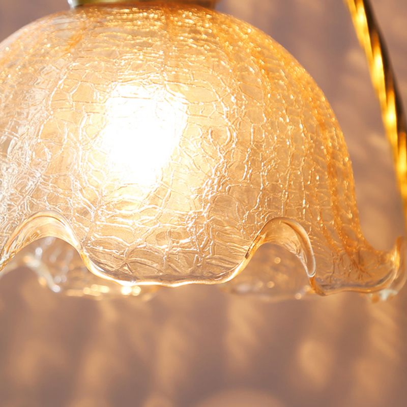 Lampe de nuit de forme de fleur en verre moderne 1 lampe de nuit légère en or
