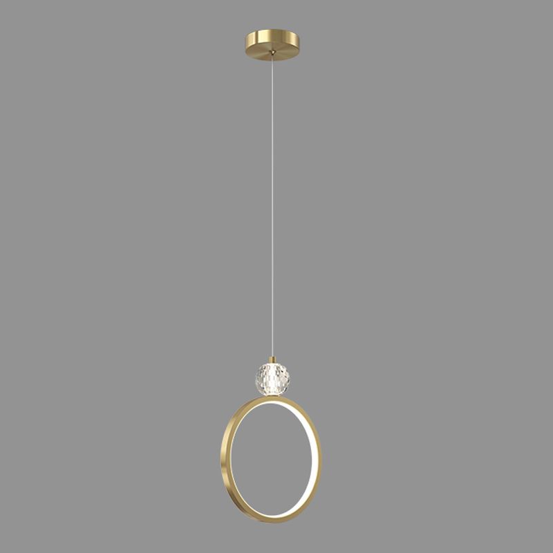 Gouden LED hangende lamp Geometrische minimalistische stijl kristalhangende hanglamp