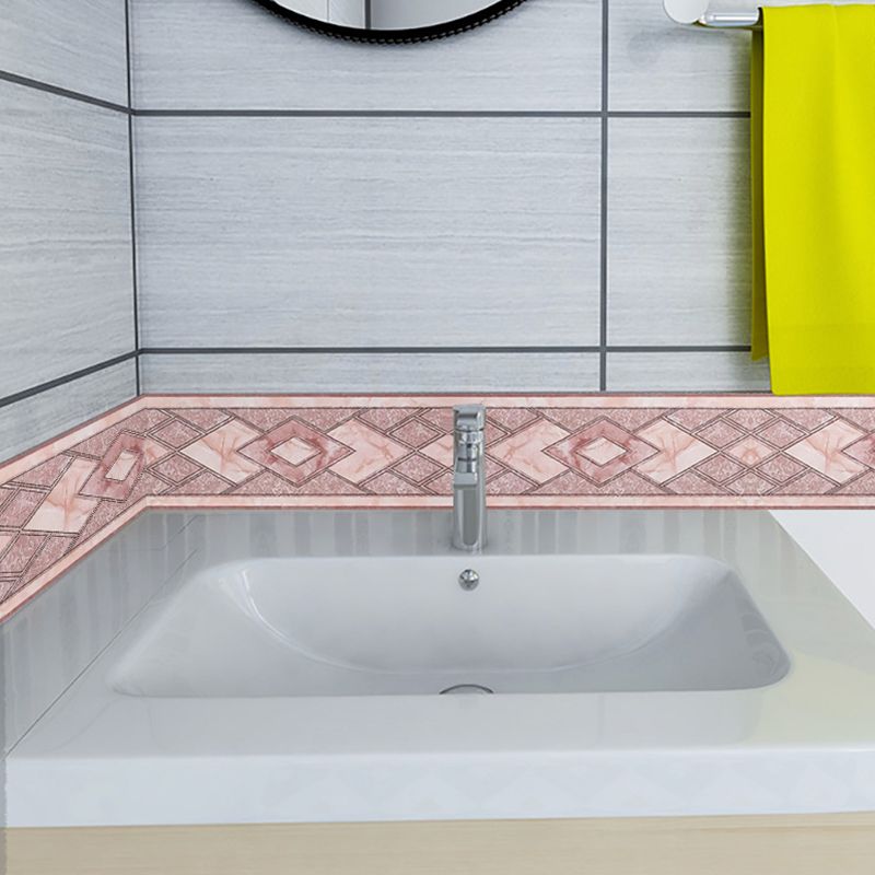 Self-Adhesive Grey Marble Wallpaper Border Diamond Pattern Modern Temporary Wall Decor