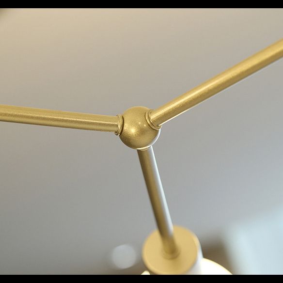 6 Light Branch Hanging Chandelier Light Modern Glass Shade Ceiling Chandelier for Living Room