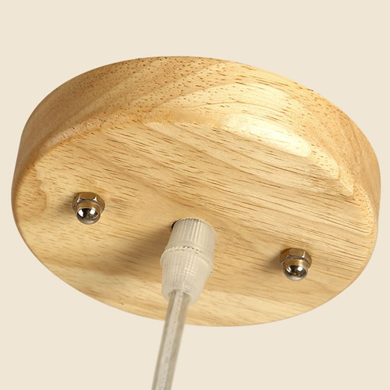Lampada a ciondolo cono in stile moderno 1 lampadina in lampadina in legno per la casa da tè