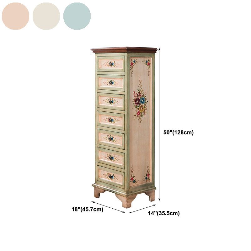 Traditional Vertical Home Chest Wooden Storage Chest with Drawers