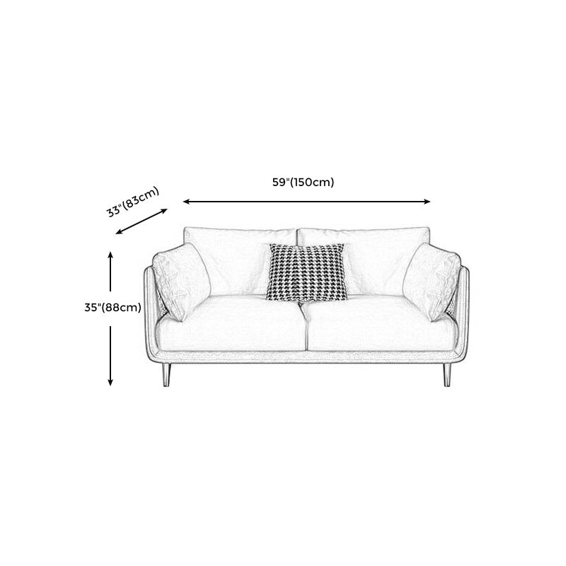 Mid-Century Modern Faux Leather Sofa 34.6"H Scratch-Resistant Couch