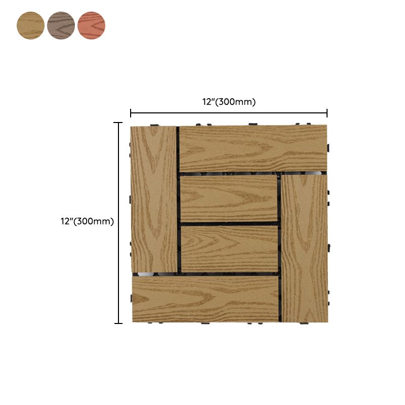 12" X 12"Square PVC Patio Tiles Snapping Installation Outdoor Flooring Tiles