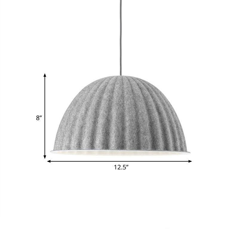 1 Head Living Room Pendant Light Modern Grey Ceiling Suspension Lamp with Bowl Metal Shade