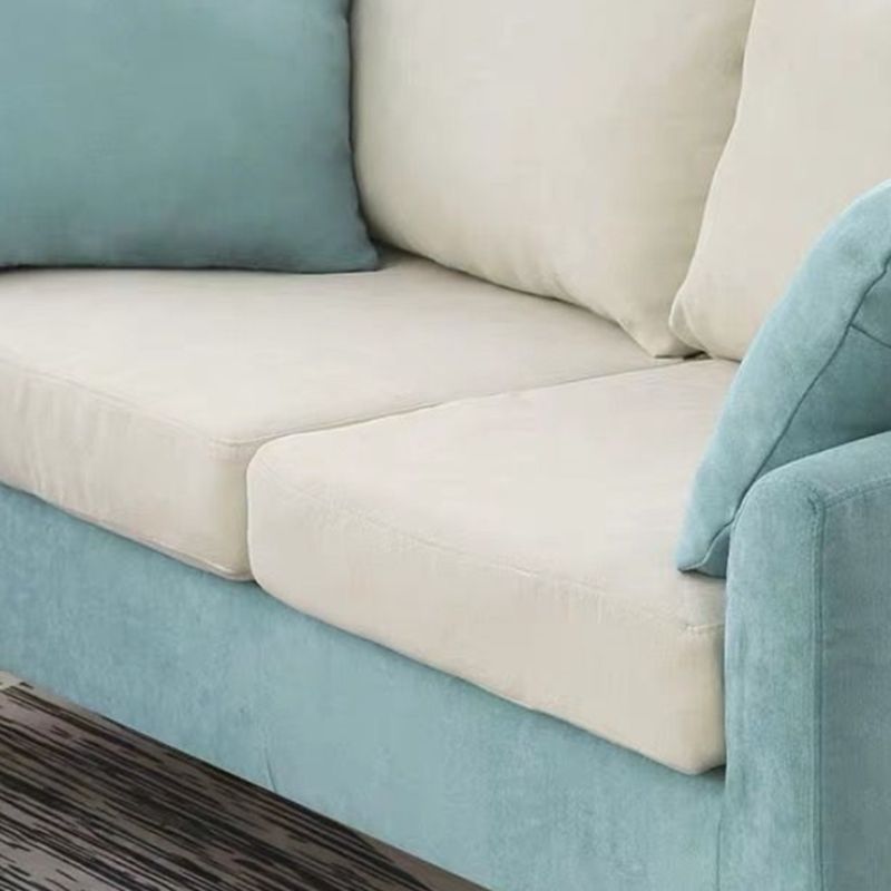 68.1" Wide Slipcovered Linen Sofa 3-Seater Loose Back Square Arm Sofa