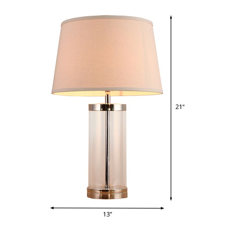 Verjüngter Drum Task Lighting zeitgenössischer Stoff 1 Kopflesebuch Licht in Weiß
