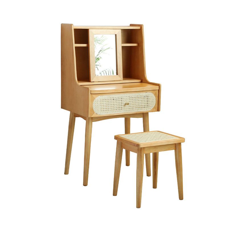 Scandinavian Bedroom 1 Drawers Solid Wood Removable Make-up Vanity