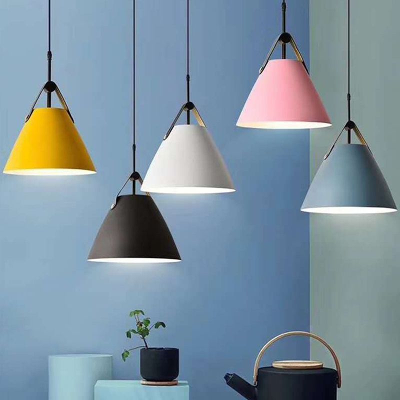 Modern Style Cone Hanging Light Metal 1 Light Hanging Lamp for Bedroom