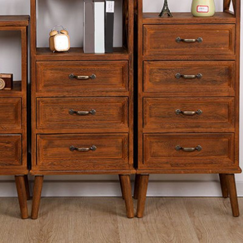 Contemporary Wood Accent Chest with Drawers and Shelf 12.59" Wide