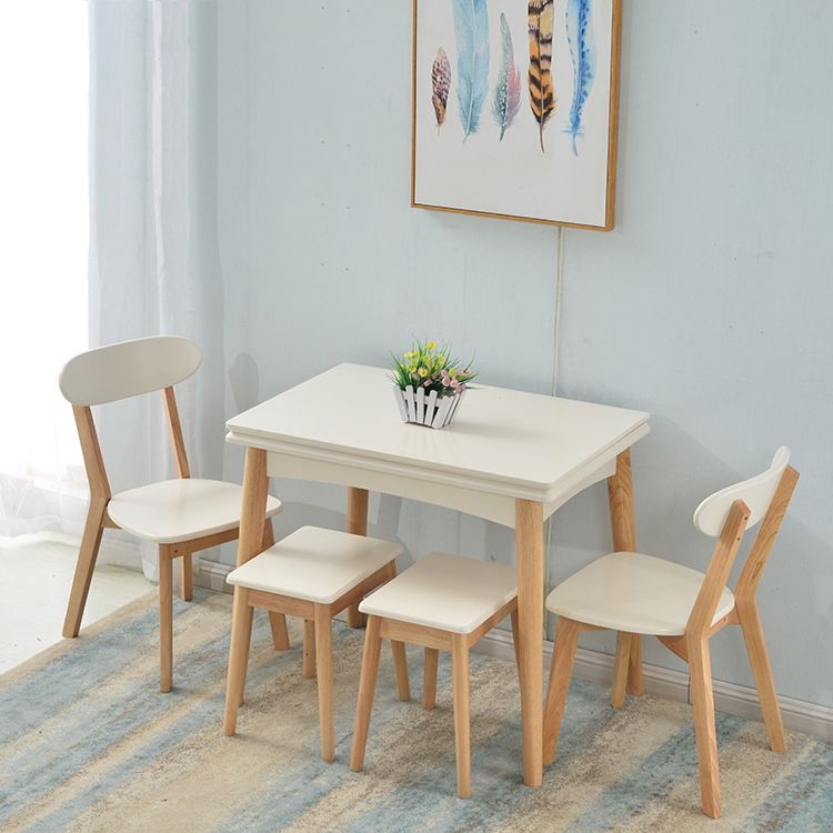 Extendable Dining Table Rectangle Table for Kitchen Dining Room