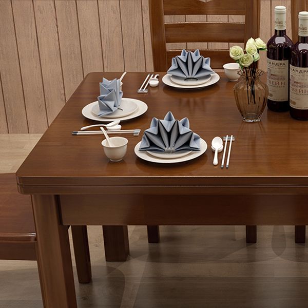 Simplicity Rectangle Dining Site Table Solid Wood Dining Room Collection with 4 Legs