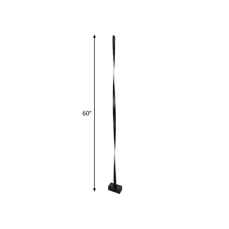 Lampadaire LED minimaliste à LED bouillonnant / ondule / torsion debout clair de sol avec une nuance acrylique en lumière chaude / blanche