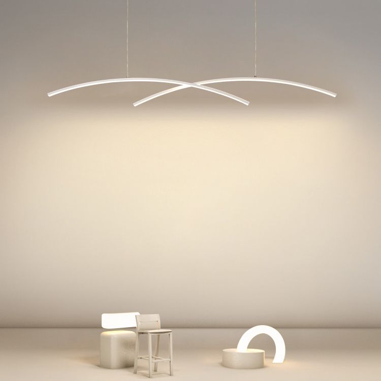 Modern Style Island Hanging Light LED Island Light with Silica Gel Shade for Dining Room