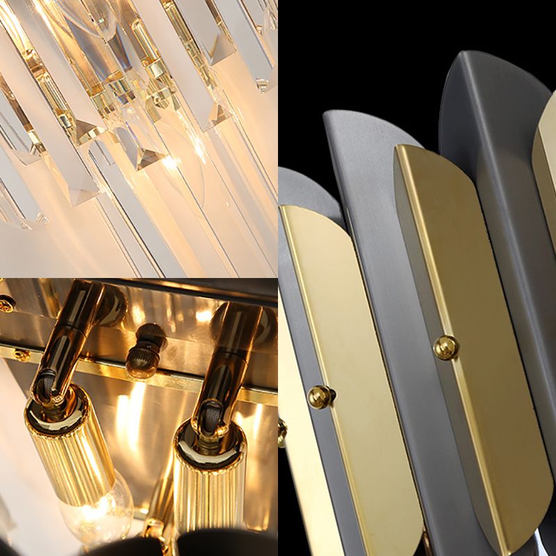 Luminaire d'applications à plusieurs niveaux de style moderne Éclairage mural Crystal Crystal 3 lumières pour chambre à coucher