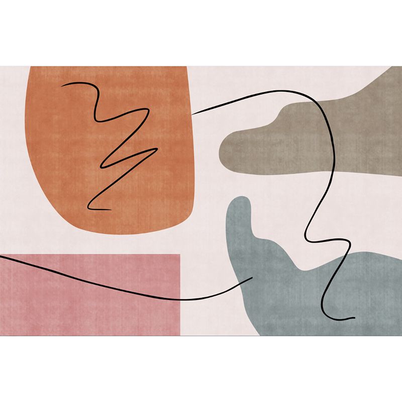 Navy Nordic Carpet Polyester Graphic Carpet Non-Slip Backing Carpet for Living Room