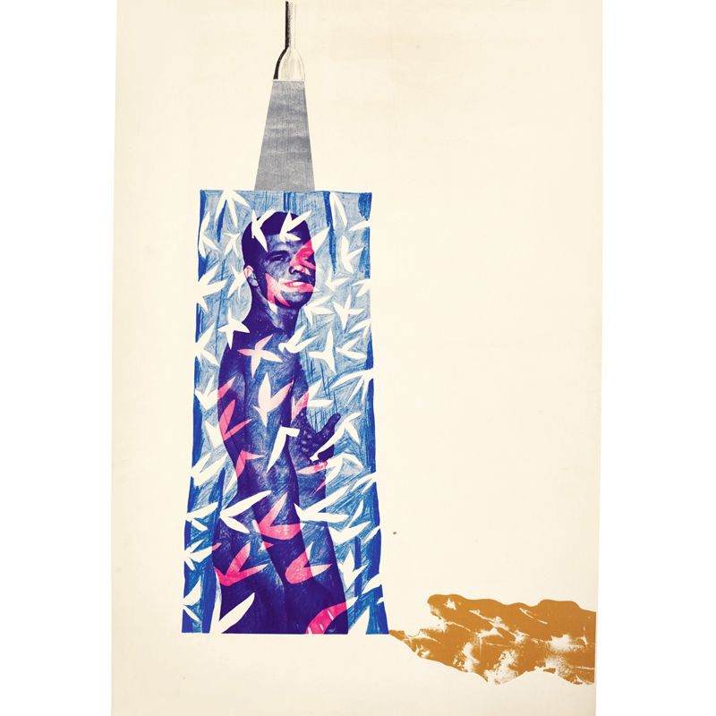 Custom Illustration Artistry Murals with Cleanliness is Next to Godliness Painting Painting, Blue-Purple-Yellow