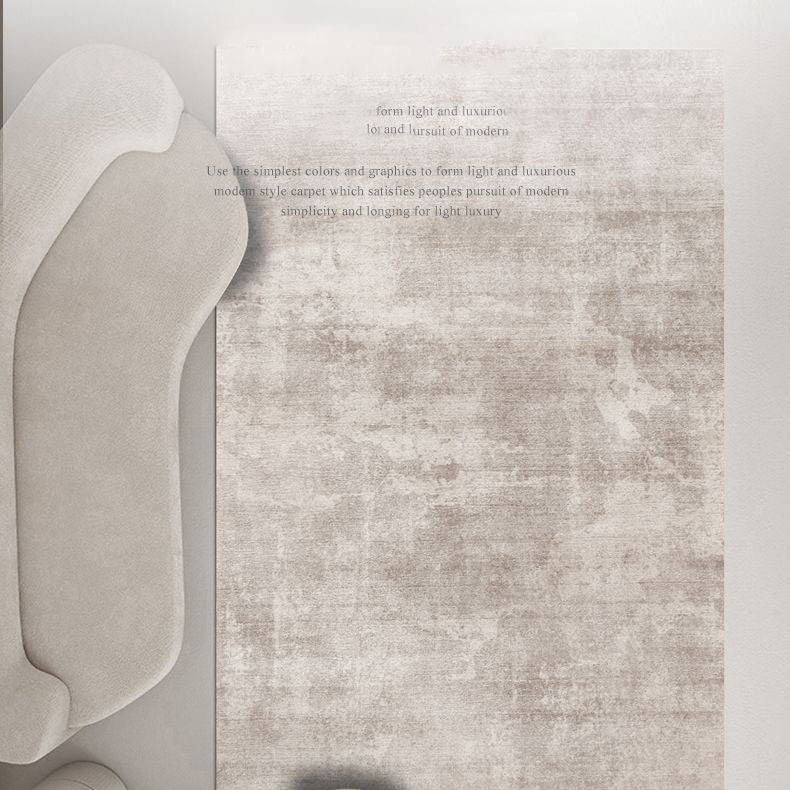 Grey Tone Geometric Lines Rug Polyester Relaxing Anti-Slip Backing Indoor Rug for Living Room